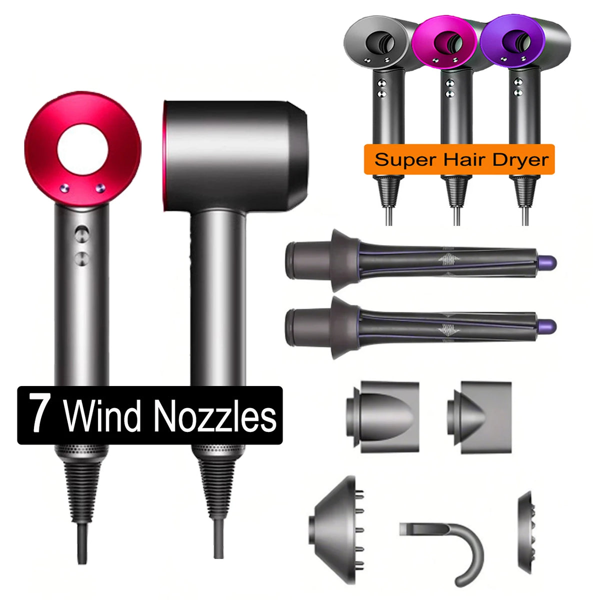 Professinal Negative Ion For Dyson Hair Dryer Hairdryer Leafless Constant Temperature High Speed Quick Dry Home Powerful Electri